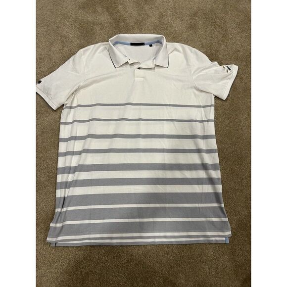 Greyson White/ Grey Stripes Baltusrol Performance Mens Golf Polo Size XLarge - Picture 1 of 7
